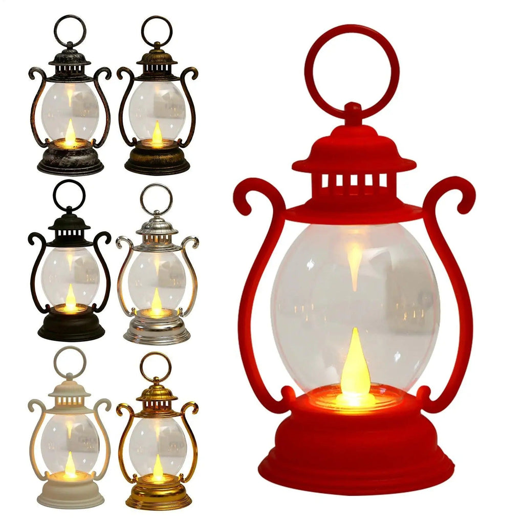 Lanterna Vintage LED Portátil a Bateria – Decorativa para Casa e Festas 16cm