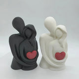 Estátua de Casal com Coração – Escultura de Abraço em Arte Moderna 3D