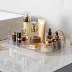 Organizador de Maquiagem e Skincare com Alça Dourada