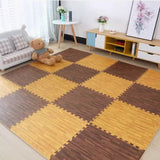 Tapete Puzzle de EVA com Efeito Madeira – Kit 8 ou 16 Peças 30x30cm
