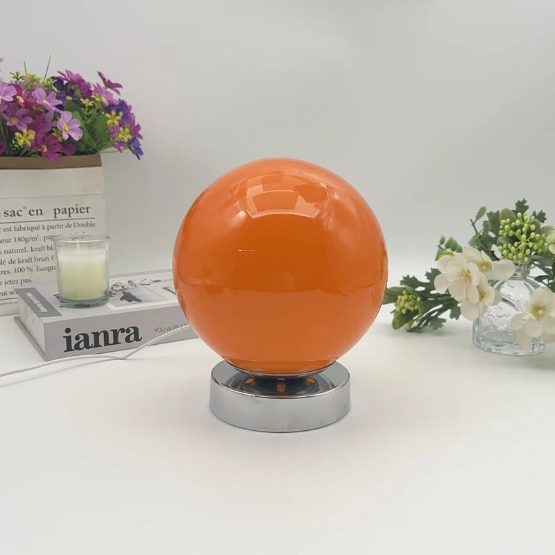 Luminária de Mesa Esfera Minimalista – Recarregável com Dimmer para Cabeceira