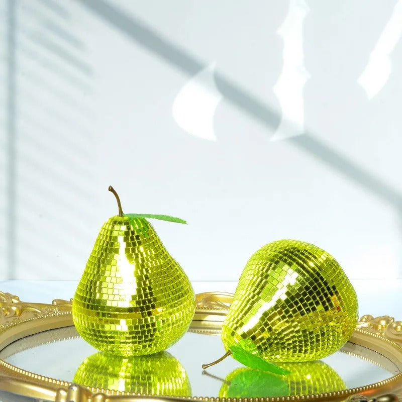 Ornamento Decorativo Vegetal Disco Ball – Tomate, Pimenta, Pera e Cenoura Espelhados