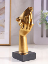 Escultura Rosto Dourado em Resina – Estatueta Decorativa de Arte Moderna