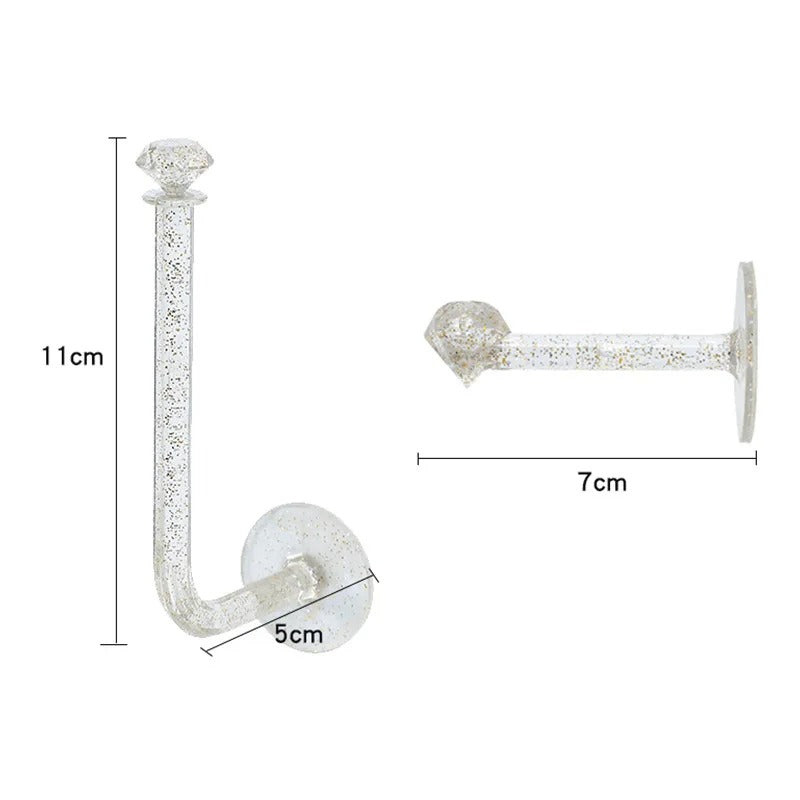 Gancho Decorativo de Parede Sem Furação – Estilo Cristal Multifuncional