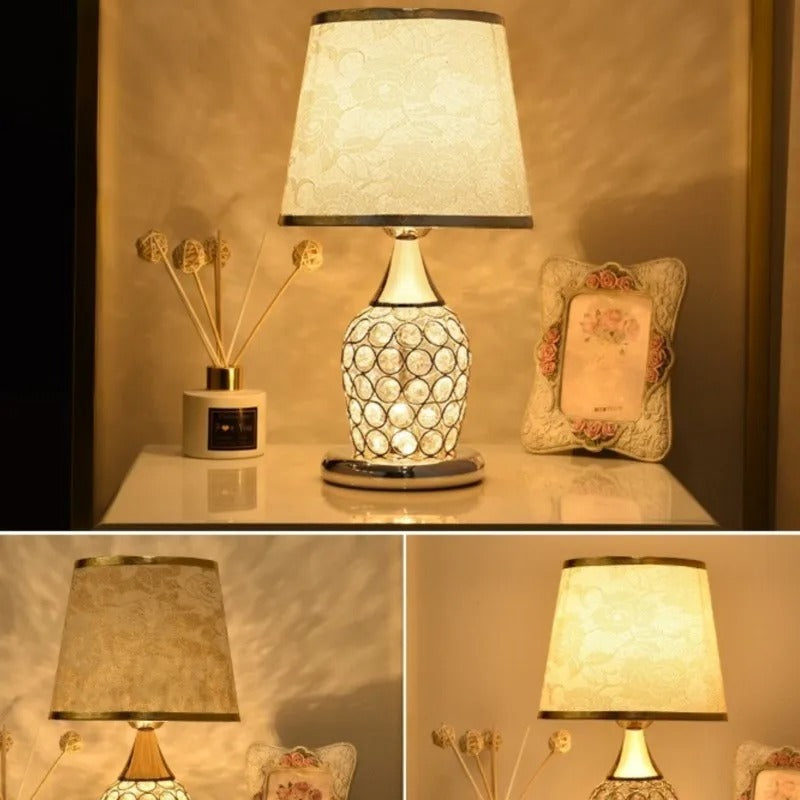 Luminária de Mesa Cristal Estilo Europeu – Abajur Decorativo