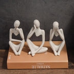Kit Estatuetas Minimalistas de Contemplação Humana – Escultura Decorativa Premium