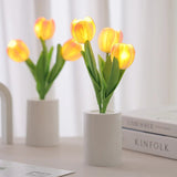 Luminária de Mesa Tulipa LED Recarregável – 3 Cores com Toque Sensitivo