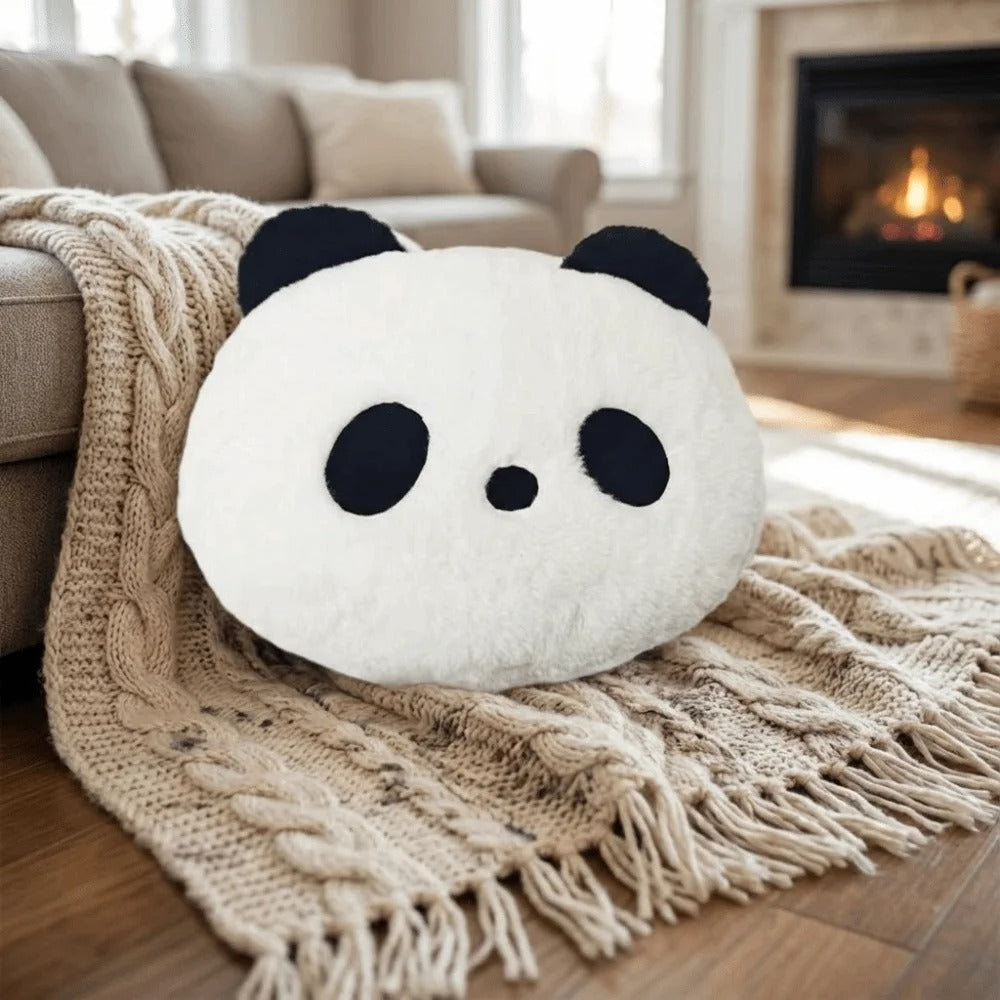 Almofada Panda de Pelúcia Kawaii 30cm – Travesseiro Fofo para Sofá