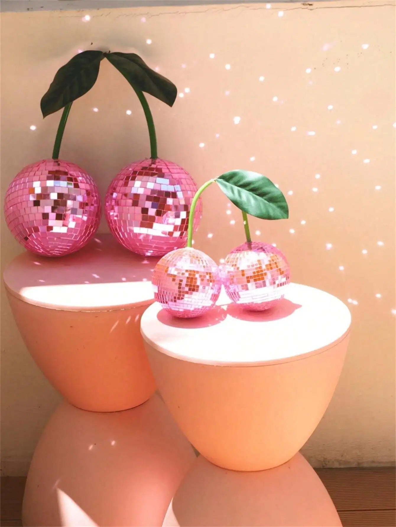Cerejas Decorativas Disco Ball Espelhadas – Decoração de Parede e Interiores 20cm