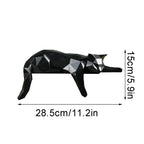 Estatueta Geométrica de Gato Deitado – Escultura Decorativa Moderna