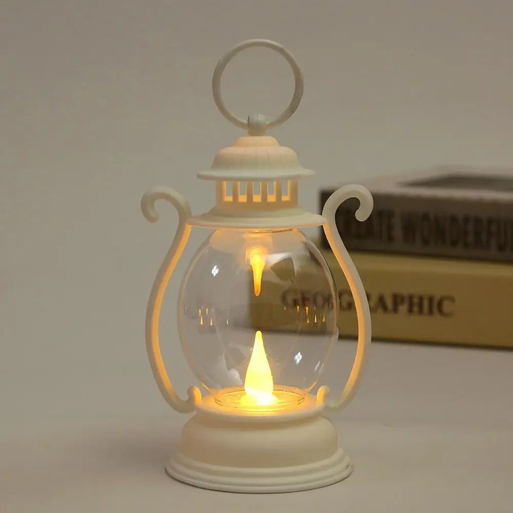 Lanterna Vintage LED Portátil a Bateria – Decorativa para Casa e Festas 16cm