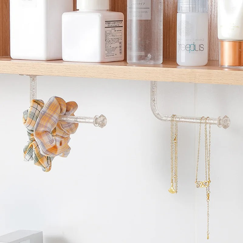 Gancho Decorativo de Parede Sem Furação – Estilo Cristal Multifuncional