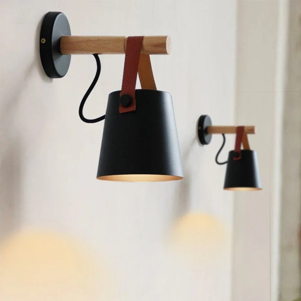 Arandela de Parede Estilo Nórdico com Madeira – Luminária Decorativa para Sala