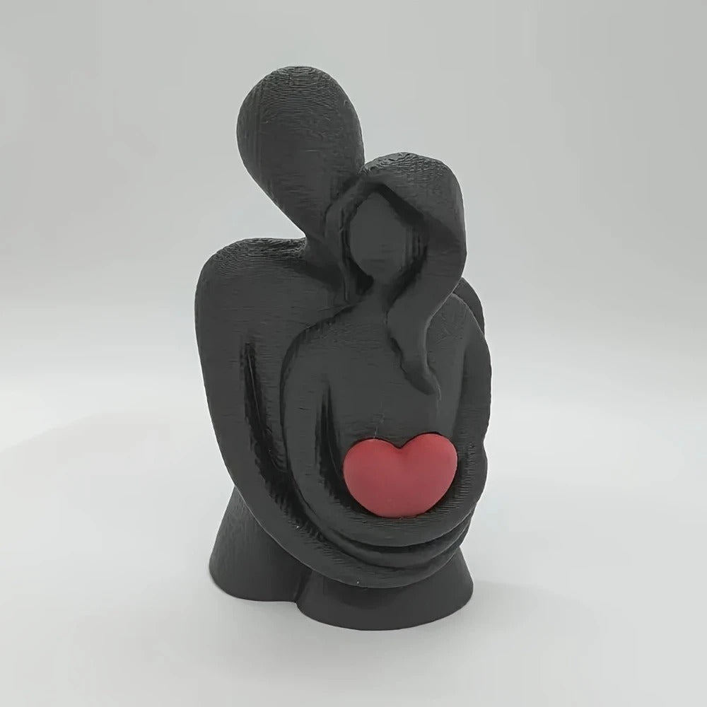 Estátua de Casal com Coração – Escultura de Abraço em Arte Moderna 3D