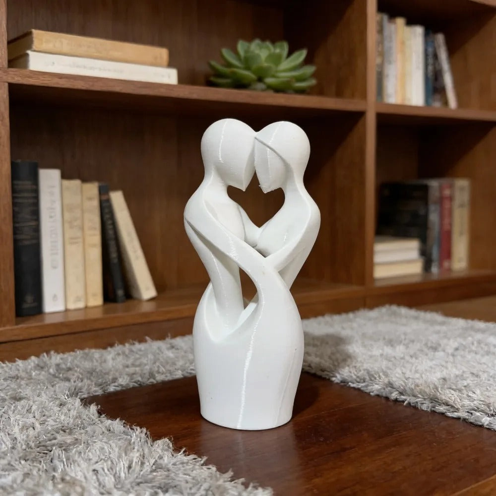 Escultura de Amantes Entrelaçados "União" – Decoração Minimalista Moderna para Casa