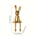 Estatueta Decorativa de Coelho Sentado em Cerâmica – Luxo High-End 21cm