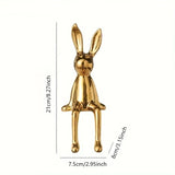Estatueta Decorativa de Coelho Sentado em Cerâmica – Luxo High-End 21cm