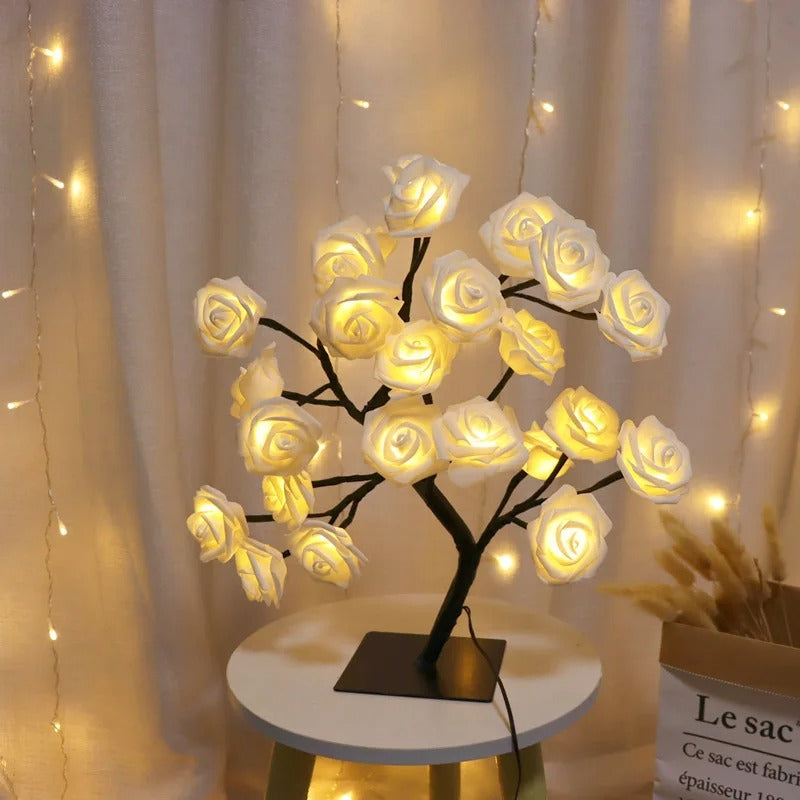 Luminária Árvore de Rosas LED – 36 Flores com Luz USB 45cm