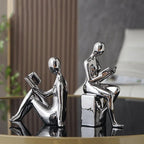 Kit 2 Esculturas Figura Leitora – Enfeite Decorativo Moderno