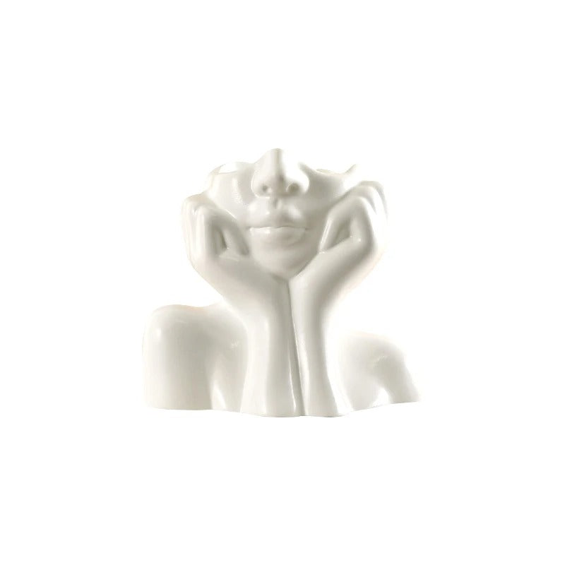 Vaso Rosto Feminino Estilo Nórdico