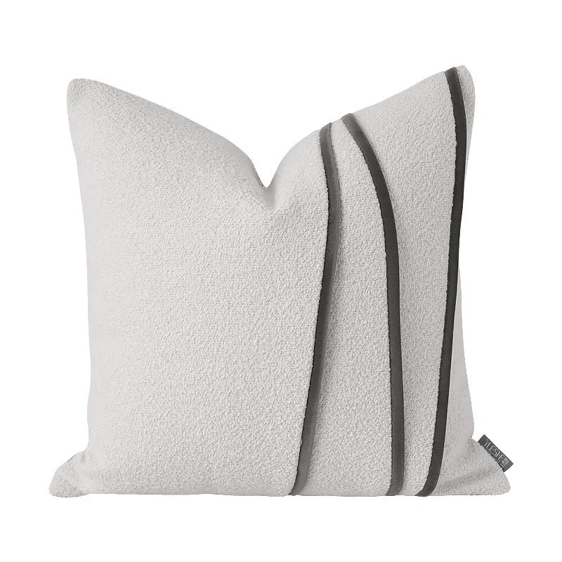 Almofada Quadrada com Linhas de Costura Decorativas-  Minimalista e Elegante 45x45cm