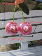 Cerejas Decorativas Disco Ball Espelhadas – Decoração de Parede e Interiores 20cm