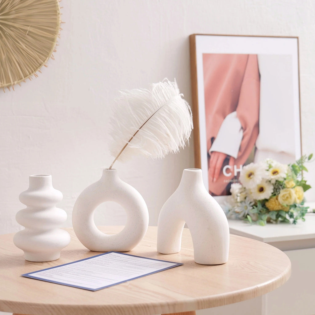 Conjunto de Vasos de Cerâmica Boho – Decoração Minimalista e Sofisticada