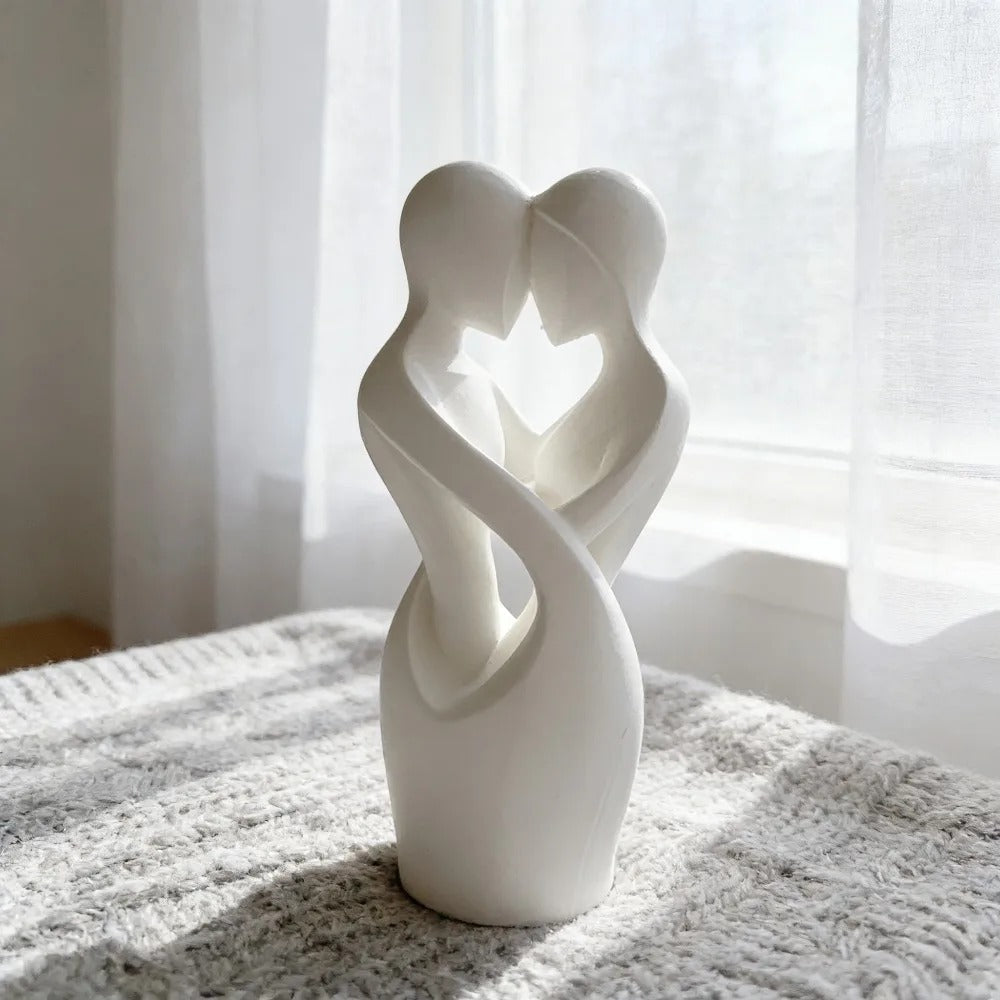 Escultura de Amantes Entrelaçados "União" – Decoração Minimalista Moderna para Casa