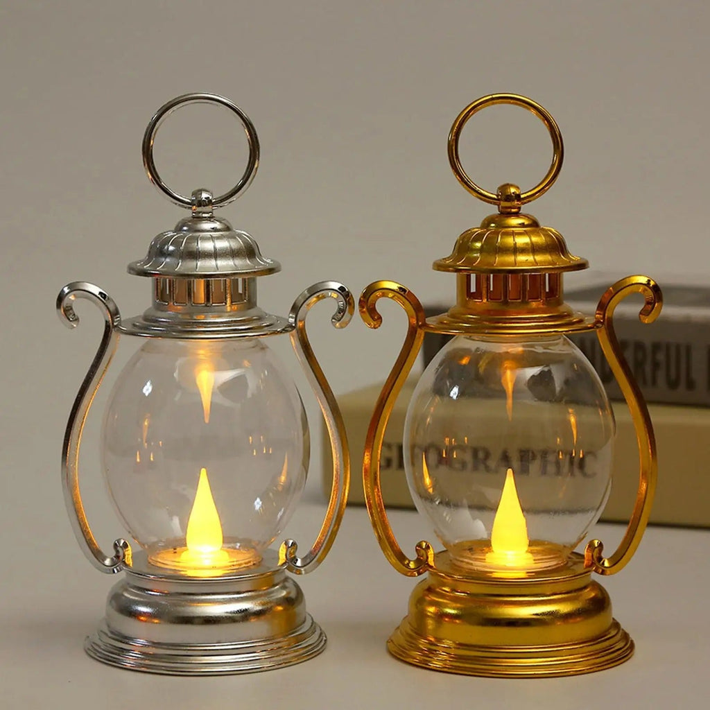 Lanterna Vintage LED Portátil a Bateria – Decorativa para Casa e Festas 16cm
