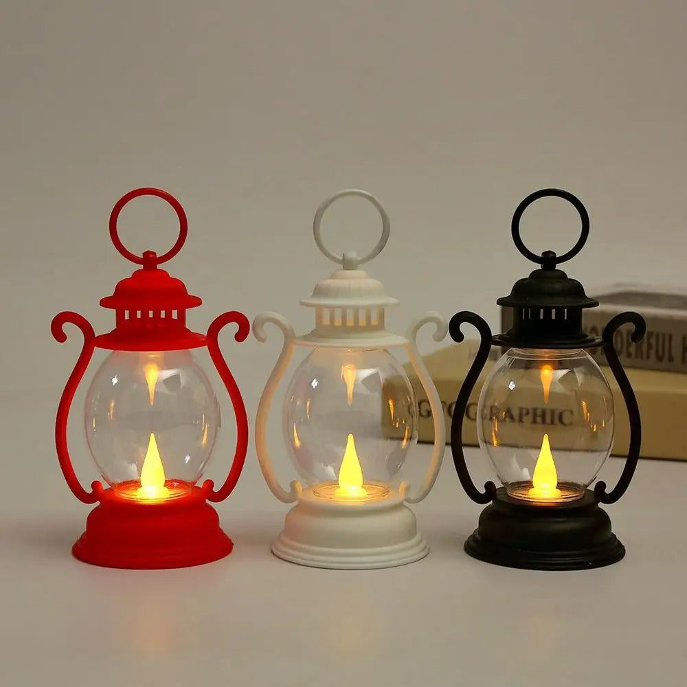 Lanterna Vintage LED Portátil a Bateria – Decorativa para Casa e Festas 16cm