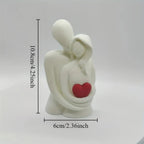 Estátua de Casal com Coração – Escultura de Abraço em Arte Moderna 3D