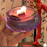 Vela Aromática Cornucópia em Pote de Vidro Roxo