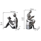 Kit 2 Esculturas Figura Leitora – Enfeite Decorativo Moderno