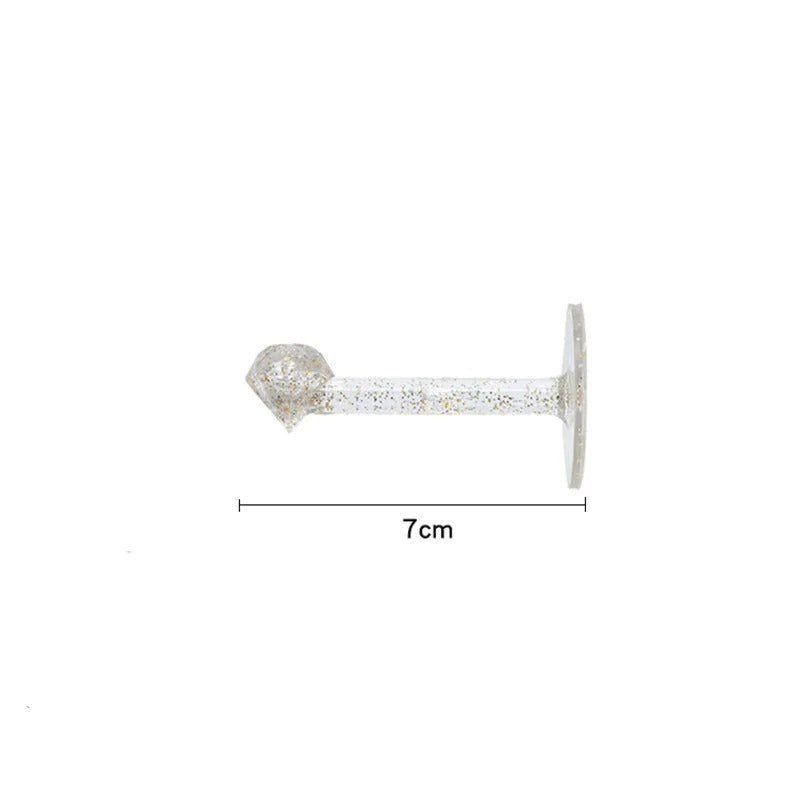 Gancho Decorativo de Parede Sem Furação – Estilo Cristal Multifuncional