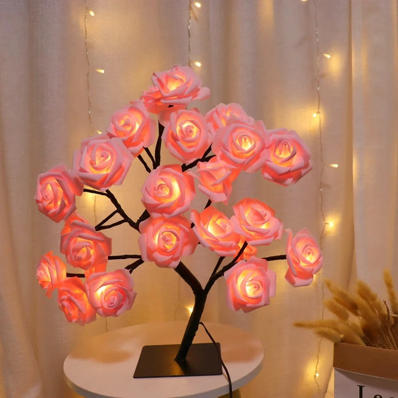 Luminária Árvore de Rosas LED – 36 Flores com Luz USB 45cm