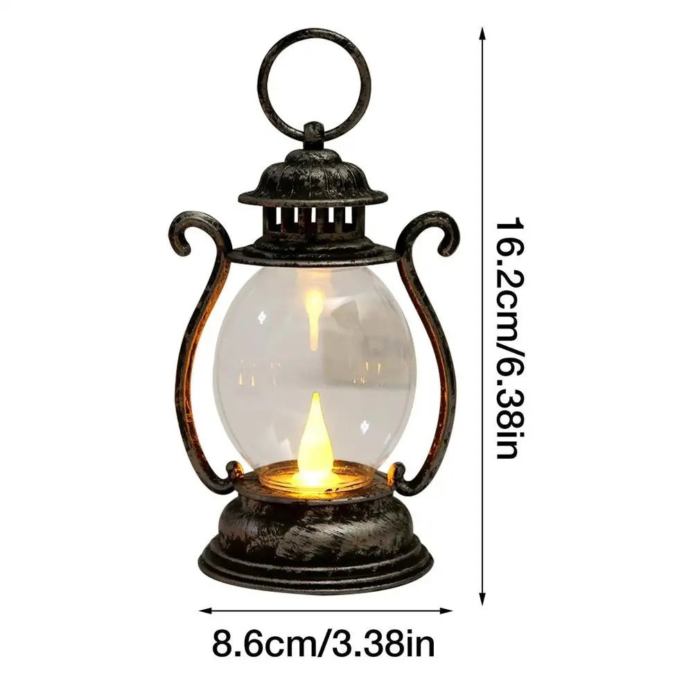 Lanterna Vintage LED Portátil a Bateria – Decorativa para Casa e Festas 16cm