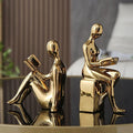 Kit 2 Esculturas Figura Leitora – Enfeite Decorativo Moderno