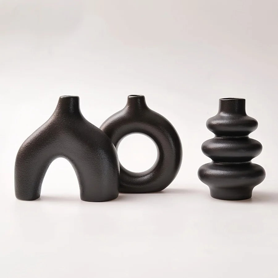 Conjunto de Vasos de Cerâmica Boho – Decoração Minimalista e Sofisticada