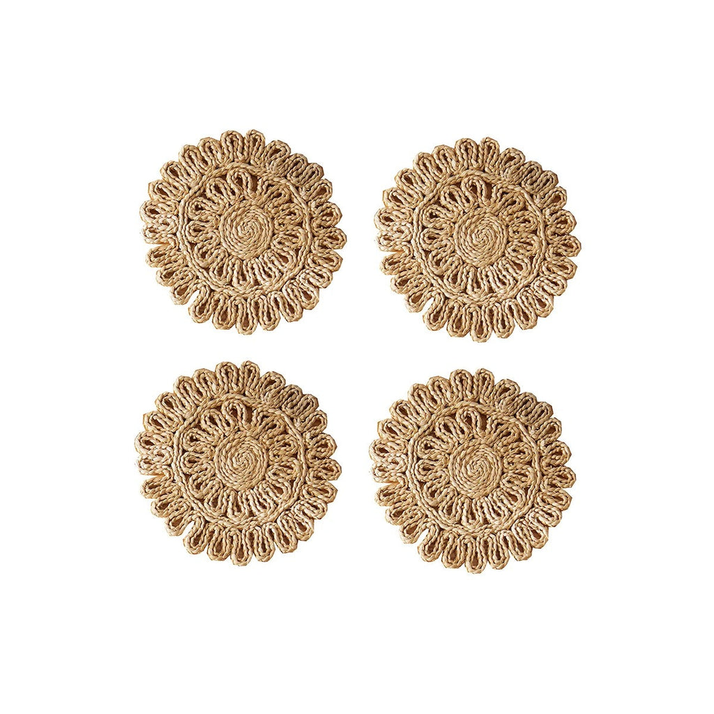 Jogo Americano Redondo de Macramê em Palha Natural – Artesanal Boho 30cm