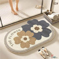 Tapete Absorvente "Sweet Home" com Flores em Relevo – Para Porta e Banheiro 4 Tamanhos