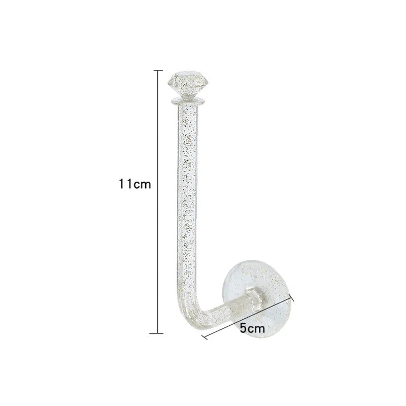 Gancho Decorativo de Parede Sem Furação – Estilo Cristal Multifuncional