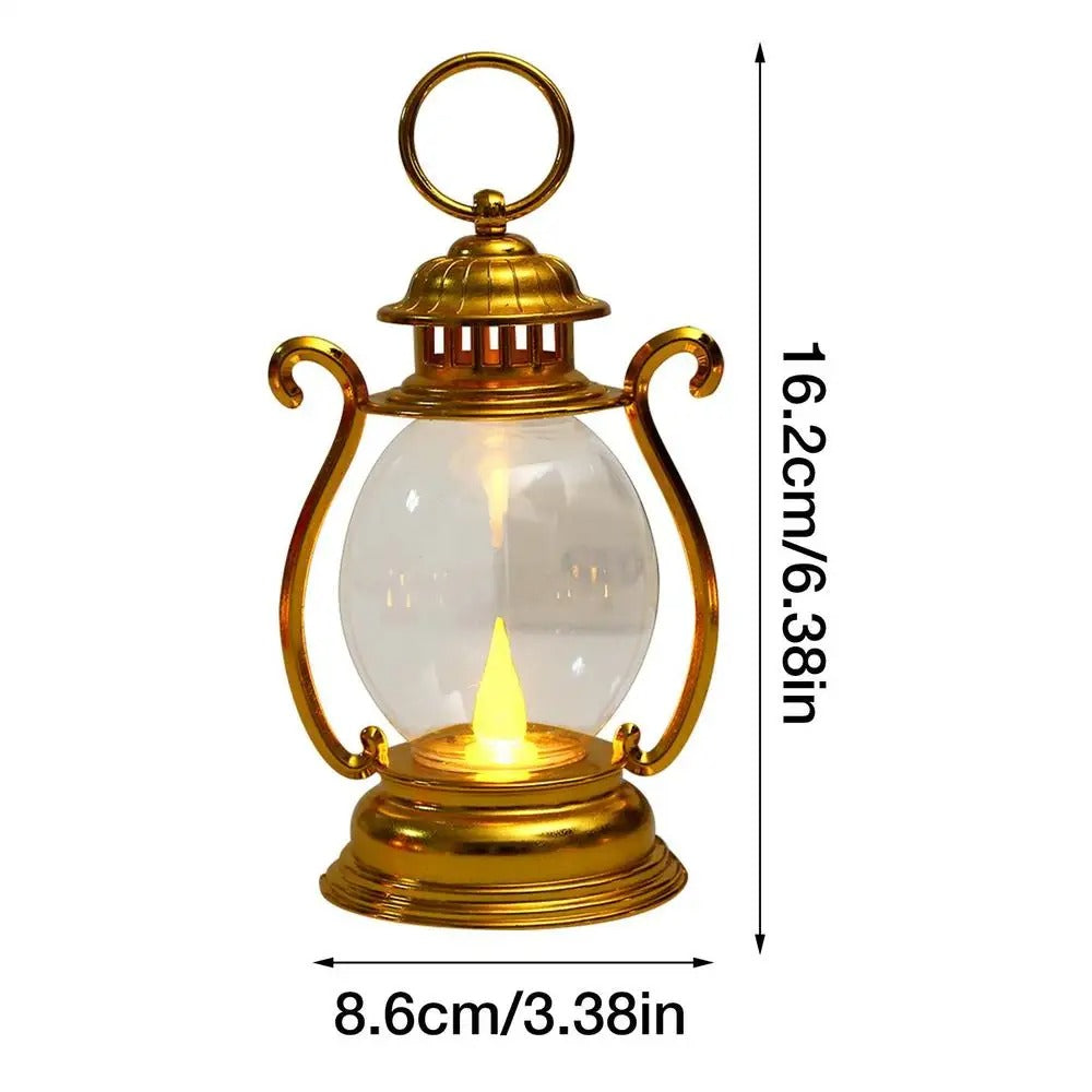 Lanterna Vintage LED Portátil a Bateria – Decorativa para Casa e Festas 16cm