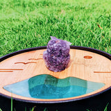 Corujinha Decorativa em Resina com Pedra de Ametista – Símbolo de Sabedoria e Proteção